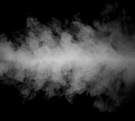 Dense white smoke stream on a dark background creating a dramatic fog effect, ideal for overlays, visual effects, design elements, and atmospheric compositions in creative and cinematic projects.