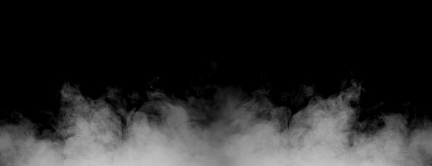 White smoke rising on a dark background, creating a dramatic fog texture ideal for design elements, overlays, and atmospheric effects in creative projects and digital visual compositions.