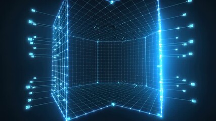 Abstract geometric data visualization digital information technology concept - Powered by Adobe