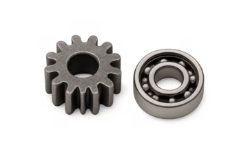 Metal gear and ball bearing mechanical components