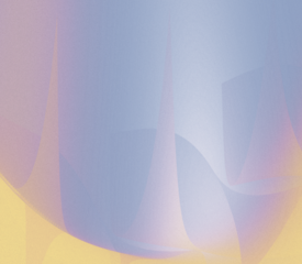 An abstract geometric composition featuring overlapping triangles with a textured granular gradient in orange, blue, and violet tones.