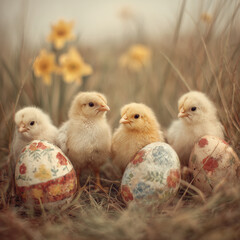 easter chicks and eggs