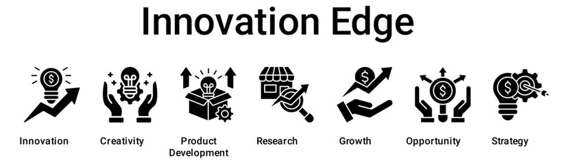 Innovation Edge banner web icon vector illustration concept for business with icon of Innovation, Creativity, Product Development, Research, Growth, Opportunity.