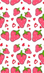 Lovely Pink Strawberry Fruit Artwork
