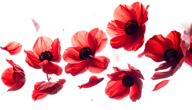 Floral Elegance Vibrant Poppies in Motion, a Red Blossom Symphony