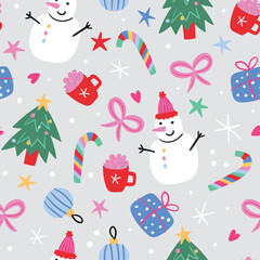 Cute Christmas Pattern Winter Background