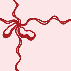 red ribbon on pink background