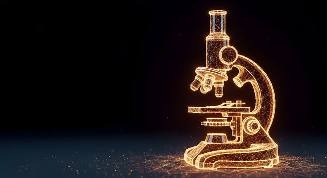 Explore cutting-edge science with this futuristic microscope design, perfect for illustrating research, innovation, and technological advancements in a visually stunning way