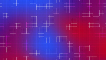 Blue and Red Gradient Grid Lines Abstract Background with Modern Futuristic Style
