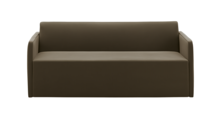 Sleek modern sofa with minimalist design on transparent background