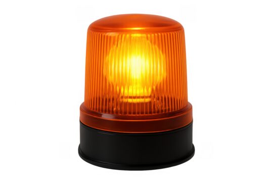 Orange beacon light flashing emergency warning signal