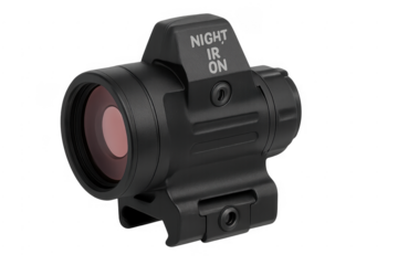Black tactical optical sight with night vision ir on