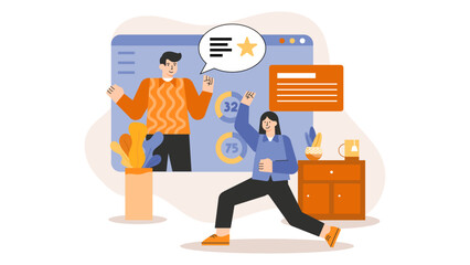 Flat design of corporate wellness program Flat Vector Illustration