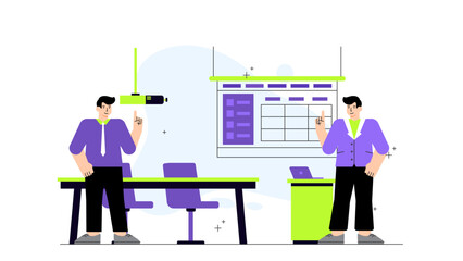 Flat vector of corporate training workshop Flat Vector Illustration