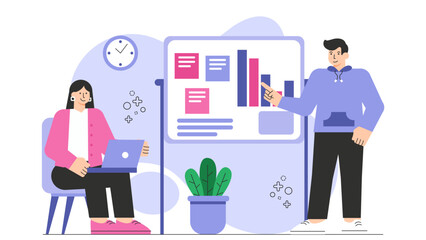 Flat illustration of career coaching session Flat Vector Illustration