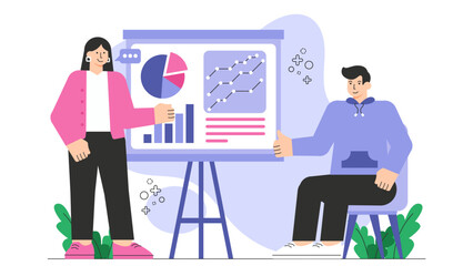 Flat vector of corporate training workshop Flat Vector Illustration