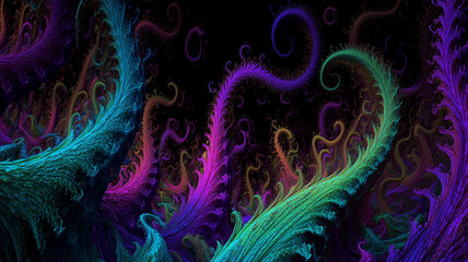 A dynamic fractal environment composed of branching organic structures representing generative patterns, evolving behavior and the expressive mathematics of natural forms.
