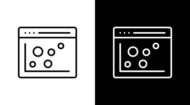 Bubble Chart White Icon Set Design