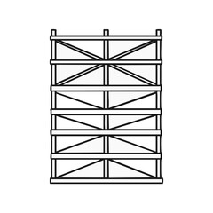 A detailed illustration showcases a construction scaffolding structure, perfect for architectural projects and building designs, isolated on a white background.