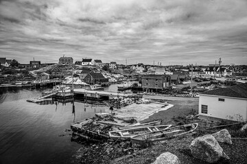 Charming fishing village on the rugged coast of Nova Scotia, capturing the essence of maritime life with its iconic scenery.