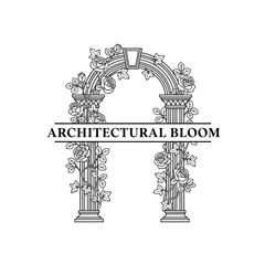 Elegant Architectural Bloom Archway with Floral Embellishments.