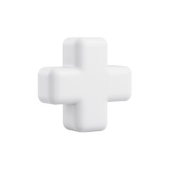 Obraz premium Minimalist white cross against a contrasting black background with subtle shadowing