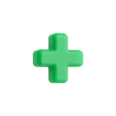 Obraz premium Radiant green plus symbol floating in digital void evokes positive energy and growth