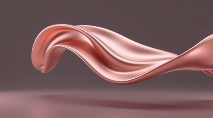 Elegant flowing rose gold liquid metal abstract background