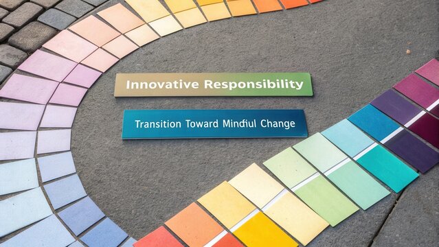 Colorful Pathway Representing Innovative Responsibility and Mindful Change in Urban Environment
