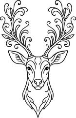 Fototapeta premium Christmas themed deer animals