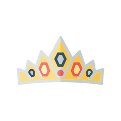 Obraz premium A golden crown with colorful gemstones and a pointed design.