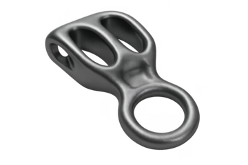 Belay device for climbing and rappelling with transparent background