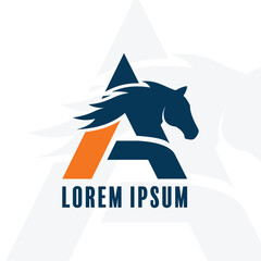 Horse Head and Letter A Logo Design