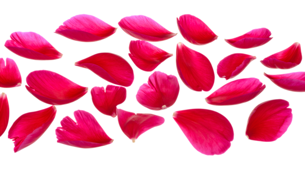 Scattered Pink Petals on a White Background A Delicate Floral Arrangement