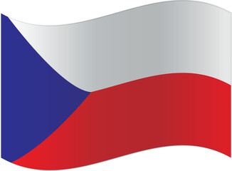 Waving Czech Republic flag a vector illustration of the national symbol isolated on white background