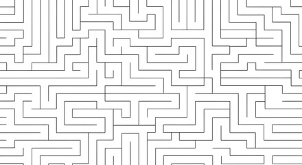 Intricate Black and White Maze Pattern Background perfect for website background, presentation slide, education material, game design, print media,