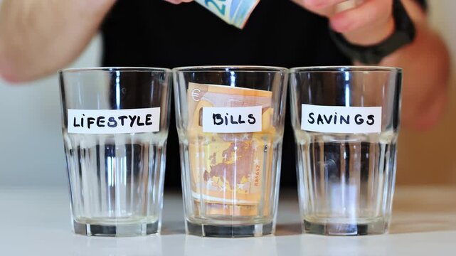 Man places entire cash stack into BILLS jar, full surrender to economic pressure