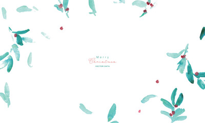 水彩画。水彩タッチのクリスマス植物背景フレーム。ヒイラギのクリスマスフレーム。ベクター化された水彩画。
Watercolor painting. Watercolor Christmas plant background frame. Christmas holly frame. Vectorized watercolor painting