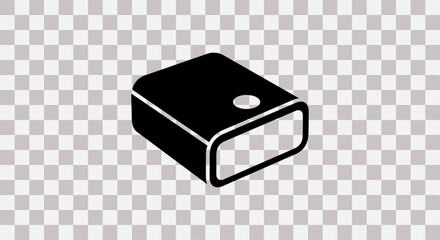 Simple black silhouette icon of a compact flashlight on a transparent background