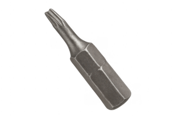 Torx screwdriver bit close up against transparent background