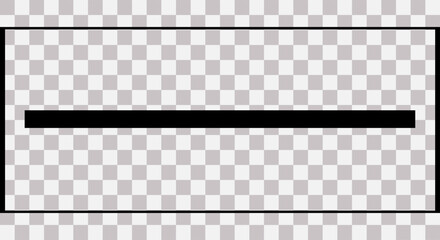 Simple black horizontal line on transparent background