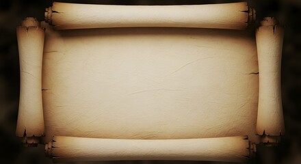Vintage Blank Parchment Scroll Background perfect for website background, presentation slide, invitation template, certificate design, historical