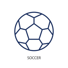 Fototapeta premium Soccer thin line icons. Original vector illustration.