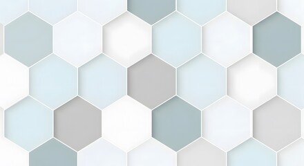 Fototapeta premium Abstract Hexagonal Pattern Background in Pastel Blue and Grey Tones perfect for Website banner, presentation slide, digital wallpaper, branding