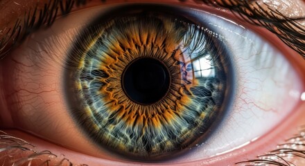 Detailed macro shot showcasing the intricate beauty of a human eye iris color