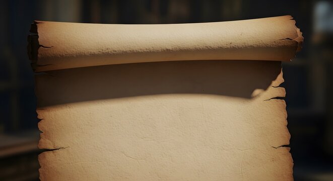 Vintage Parchment Scroll with Blank Copy Space perfect for website banner, historical presentations, invitation design, certificate background,