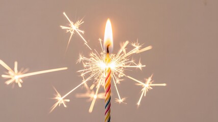 Sparkling birthday wishes bright vibrant sparkler candle for festive celebration