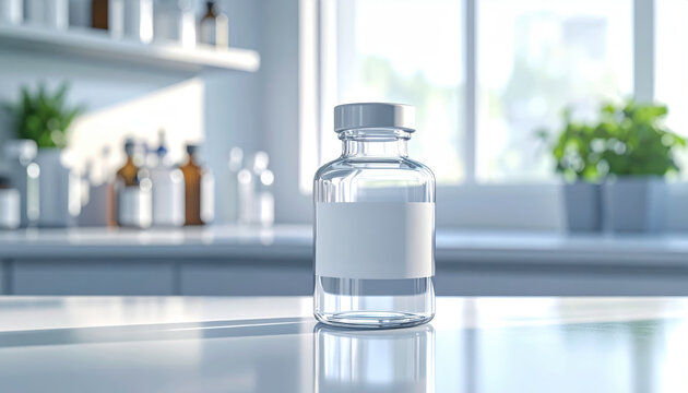 Hopeful drug discovery vial in science laboratory represents new medicine and healthcare research. future of ai technology powers innovation for treatment and cure - Powered by Adobe