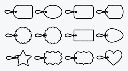 Collection of decorative tags for design and creative projects multipurpose use