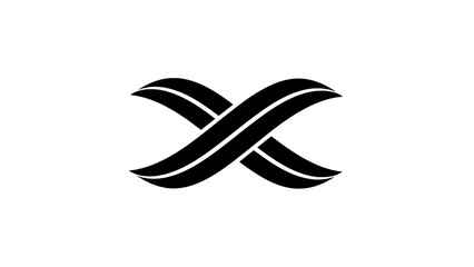 Naklejka premium Vector illustration&nbsp;of black stylized infinity symbol or abstract cross shape isolated on transparent background